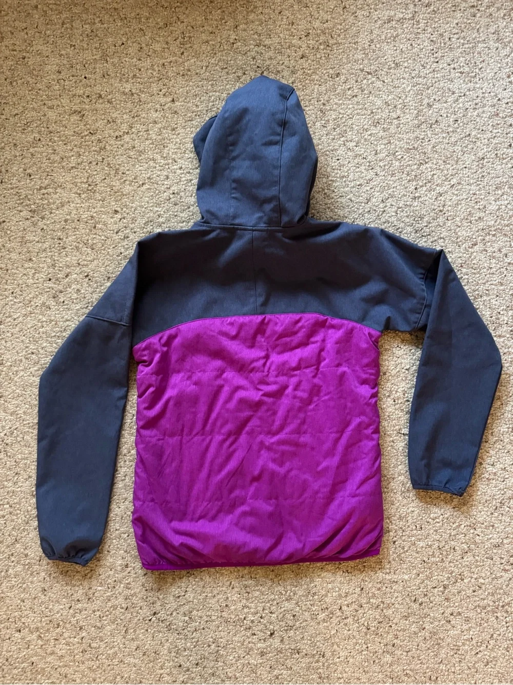 Columbia Kids Hooded Two-Tone Jacket - Purple and Gray
